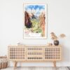 Zion Canyon Watercolor Art Print - Shelf - Portrait