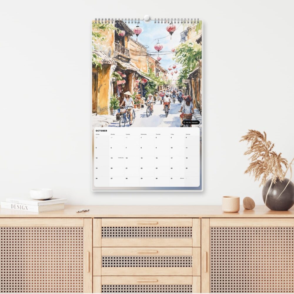 2025 Wall Calendar - Travel - Bucket list - shelf 2025 Wall Calendar - Travel - Bucket list - shelf