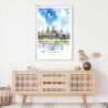 Angkor Wat Cambodia Watercolor Art Print - Shelf - Portrait