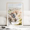 Badlands National Park Watercolor Art Print - Wood Frame standing on Floor