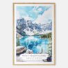Banff National Park Watercolor Art Print - Main - Wood Frame