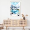 Banff National Park Watercolor Art Print - Shelf - Portrait