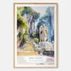 Batu Caves Watercolor Art Print - Main - Wood Frame