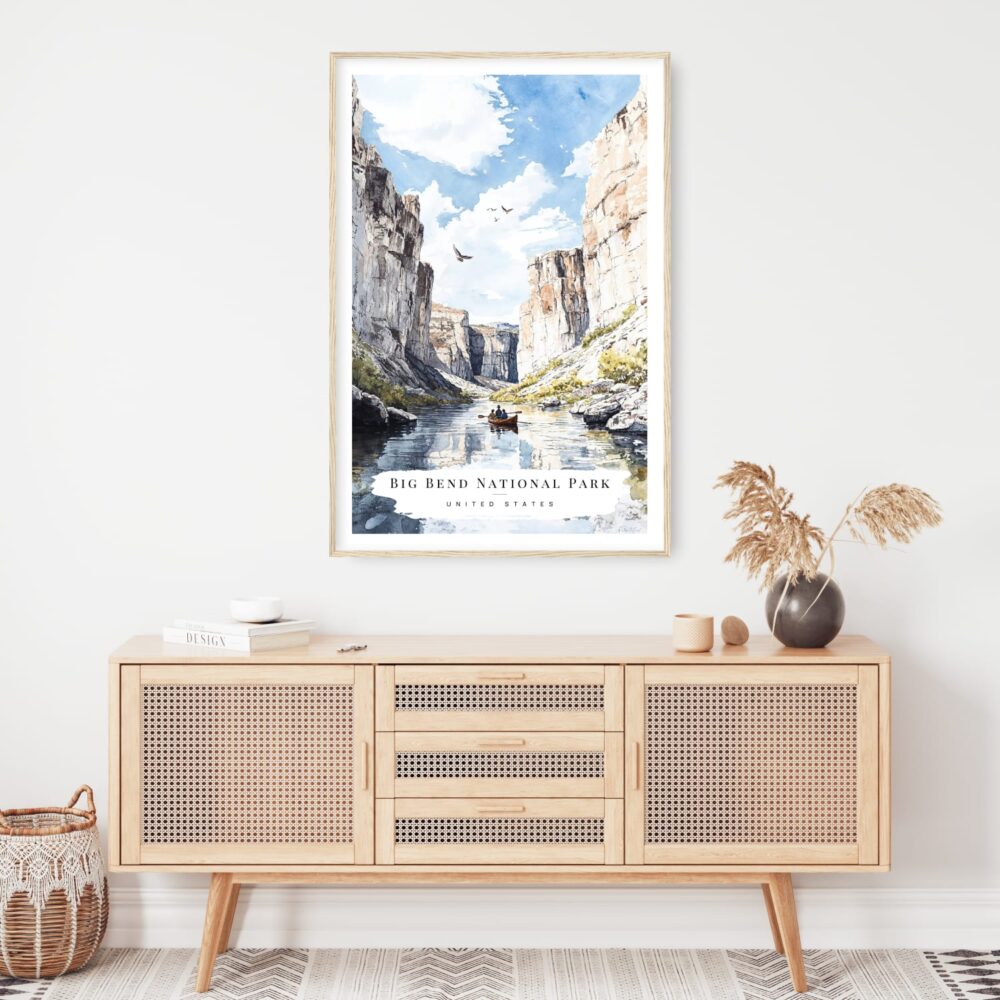 Big Bend National Park Watercolor Art Print - Shelf - Portrait Big Bend National Park Watercolor Art Print - Shelf - Portrait