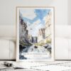 Big Bend National Park Watercolor Art Print - Wood Frame standing on Floor