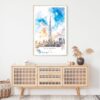 Burj Khalifa Dubai Watercolor Art Print - Shelf - Portrait