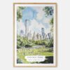 Central Park New York Watercolor Art Print - Main - Wood Frame