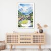 Grindelwald Switzerland Watercolor Art Print - Shelf - Portrait