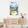 Grindelwald Switzerland Watercolor Art Print - Shelf - Portrait