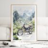 Ha Giang Loop Vietnam Watercolor Art Print - Wood Frame standing on Floor