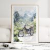 Ha Giang Loop Vietnam Watercolor Art Print - Wood Frame standing on Floor