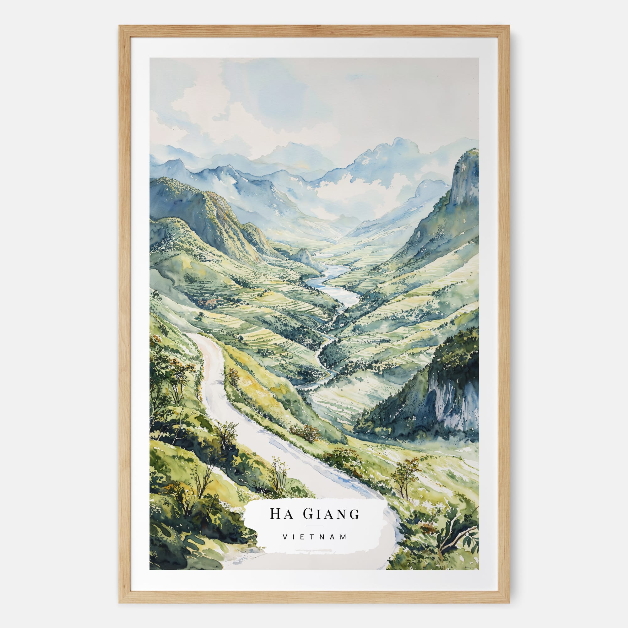 Ha Giang Vietnam Watercolor Art Print