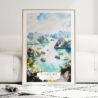Ha Long Bay Vietnam Watercolor Art Print - Wood Frame standing on Floor