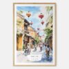 Hoi An Vietnam Watercolor Art Print - Main - Wood Frame
