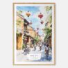 Hoi An Vietnam Watercolor Art Print - Main - Wood Frame