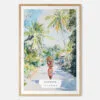 Jamaica Woman Watercolor Art Print - Main - Wood Frame