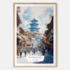 Kathmandu Watercolor Art Print - Main - Wood Frame