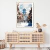 Kathmandu Watercolor Art Print - Shelf - Portrait