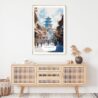Kathmandu Watercolor Art Print - Shelf - Portrait