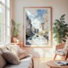 Large Framed Big Bend National Park Watercolor Wall Art - Cozy Living Room - Portrait
