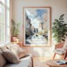 Large Framed Big Bend National Park Watercolor Wall Art - Cozy Living Room - Portrait