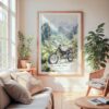 Large Framed Ha Giang Loop Vietnam Watercolor Wall Art - Cozy Living Room - Portrait