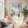 Large Framed Marrakesh Wall Art - Cozy Living Room - Portrait