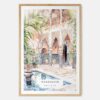 Marrakesh Morocco Watercolor Art Print - Main - Wood Frame