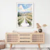 Napa Valley Vineyard Watercolor Art Print - Shelf - Portrait