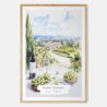 Napa Valley Watercolor Art Print - Main - Wood Frame
