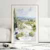 Napa Valley Watercolor Art Print - Wood Frame standing on Floor