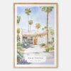 Palm Springs California Watercolor Art Print - Main - Wood Frame