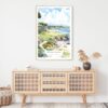 Pebble Beach Golf Course Watercolor Art Print - Shelf - Portrait
