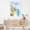 Sicily Italy Watercolor Art Print - Shelf - Portrait