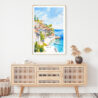 Sicily Italy Watercolor Art Print - Shelf - Portrait