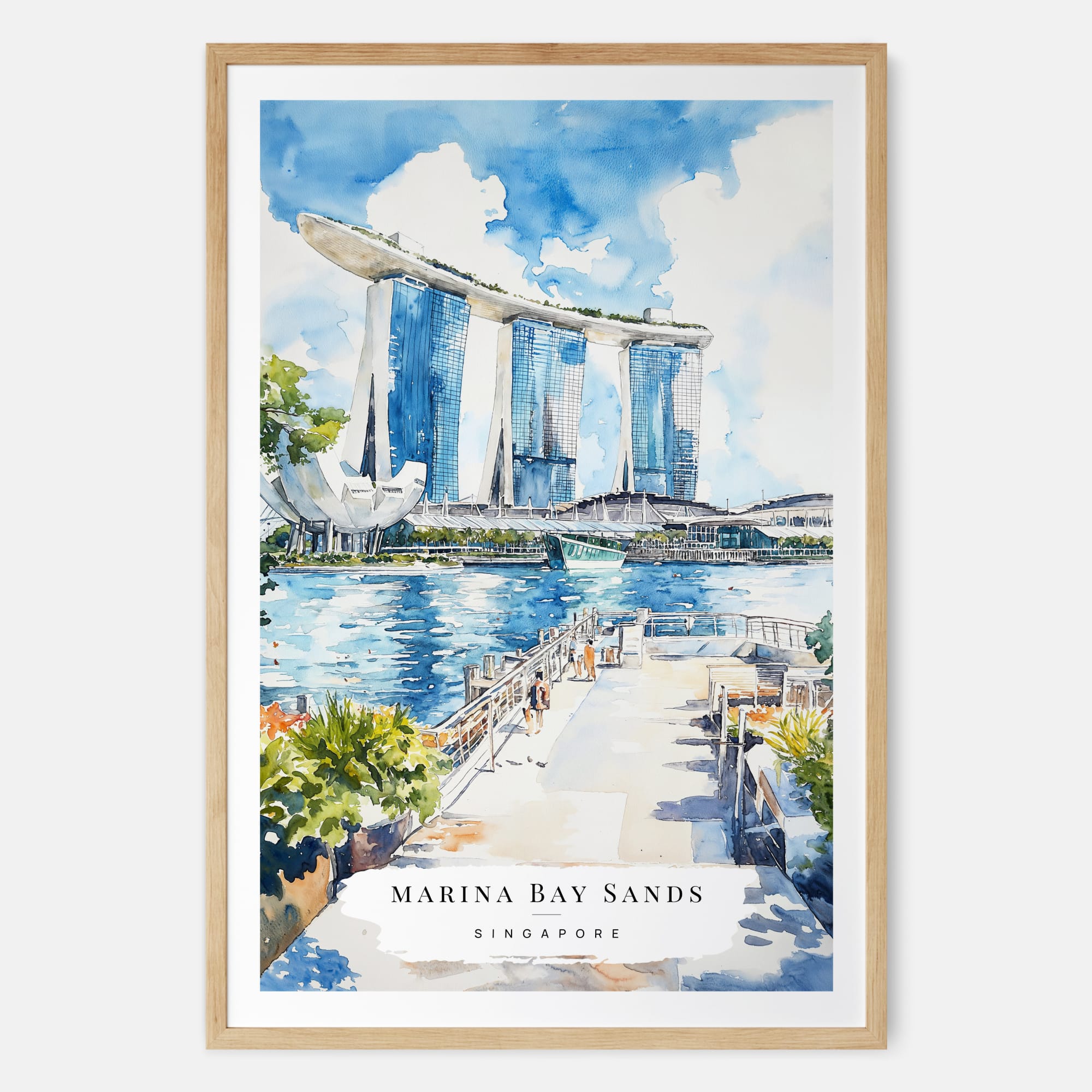Singapore Watercolor Print – Marina Bay Sands Art Print