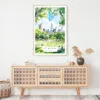 Summer in Central Park New York Watercolor Art Print - Shelf - Portrait