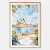 Sydney Opera House Watercolor Art Print - Main - Wood Frame