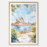 Sydney Opera House Watercolor Art Print - Main - Wood Frame
