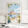 Sydney Opera House Watercolor Art Print - Wood Frame standing on Floor