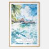 Tahiti Watercolor Art Print - Main - Wood Frame
