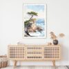 The Lone Cypress Pebble Beach Watercolor Art Print - Shelf - Portrait