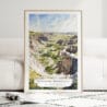 Theodore Roosevelt National Park Watercolor Art Print - Wood Frame standing on Floor