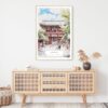 Tokyo Asakusa Watercolor Art Print - Shelf - Portrait