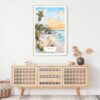 Tulum Mexico Watercolor Art Print - Shelf - Portrait