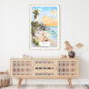 Tulum Mexico Watercolor Art Print - Shelf - Portrait