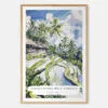 Ubud Bali Rice Terrace Watercolor Art Print - Main - Wood Frame