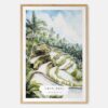 Ubud Bali Watercolor Art Print - Main - Wood Frame