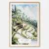 Ubud Bali Watercolor Art Print - Main - Wood Frame