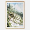 Ubud Bali Watercolor Art Print - Main - Wood Frame